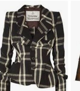 Vivienne Westwood Gathered tartan linen blazer